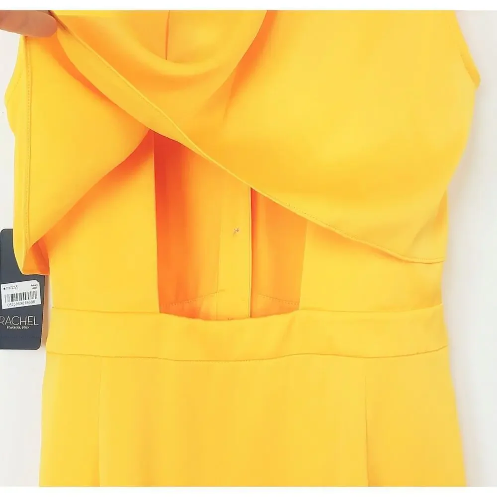 New Rachel Roy Women's V-Neck  Button Front Tie Waist Midi Dress - Picture 7 of 10